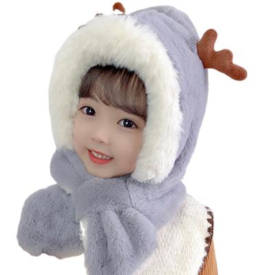 China COMMON Funny Cute Stuffed Animal Horn Horn Deer Hat Plush Hat Unisex Animal Scarf For Kids for sale