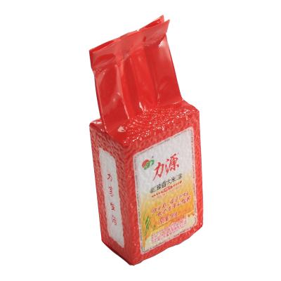 China Food Grade Vacuum Moisture Proof Custom Thick Transparent Plastic Composite Bricks Bag For Rice Packing for sale