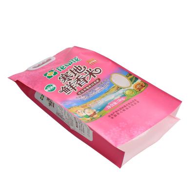 China 1kg 5kg 10kg 25kg Flat Bottom Thailand Rice Packaging Moisture Proof Custom Printing Plastic Bag With Handle for sale