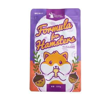 China Custom Resealable Zipper Moisture Proof Stand Up Pouch Snacks Plastic Cat Packaging Oem Window Pet Ziplock Treats Food Bag for sale