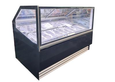 China Gelato showcase Ice Cream & Gelato Display Freezers with 16 Italian pans for sale