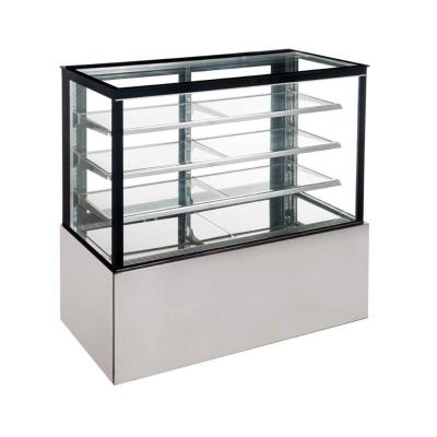 China Luxury Square Cake Display Fridge , Refrigerated Dessert Display Case Anti Fog for sale