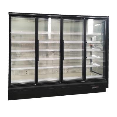 China Display Fridge For Cold Drinks With Backwall Top Mirror And Vertical LED Lights for sale