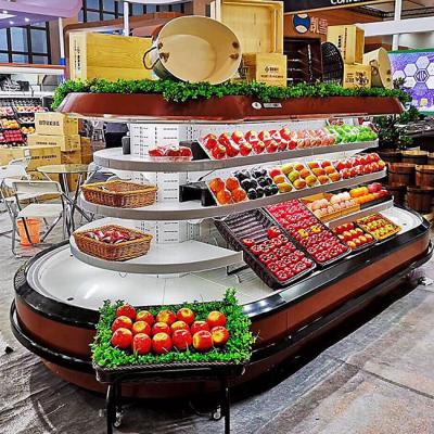 China multideck display fridge Open Air Display Cooler For Vegetable Fruit for sale