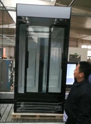 China Rechtop Auto Sluitende van de de Deurijskast van het Drankglas Merchandiser van de het Glasdeur Glijdende Koelkast Te koop