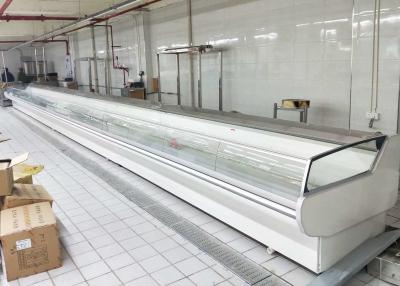 中国 Fan Cooling Supermarket Open Fridge Front Curved Glass For Fresh Meat 販売のため