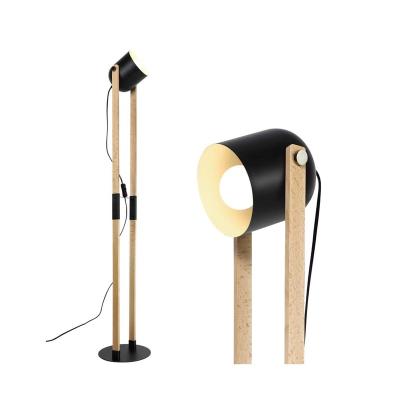 China Retro wooden and metal standing floor lamp not included for bedroom and living room decoration for sale