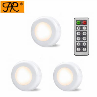 China Ressessed in 3 Pack Dimmable LED Cabinet Light with Wireless Remote Control for sale