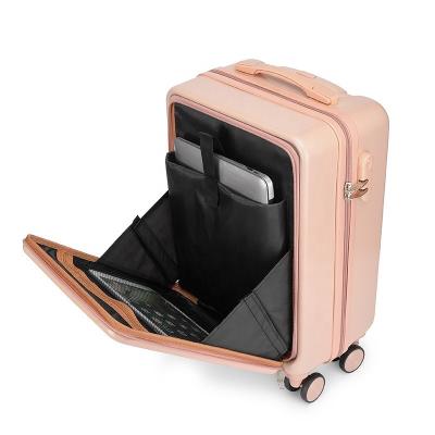 China Female Luggage Compartment Gimbal Wheel Student Trolley Case Front Opening Side Opening Case Male And Female Boarding Luggage for sale