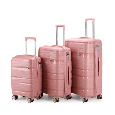 China Professional Luggage Set 3pc Suitcase Making Cases PP Handsome Travel 4 Wheels Portable Luggage for sale