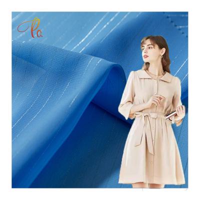 China Breathable Crepe Pattern Georgette Fabric Silver Stripes 100Polyester Chiffon Fabric For Woman for sale