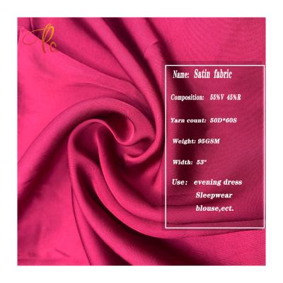 China Anti Pill Viscose Rayon Satin Stage Dress Georgette Satin Fabric Viscose Woven Plain Rayon Fabric for sale