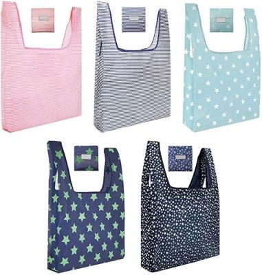 China 100% Eco-friendly Promotional Grocery Reusable Polyester Custom Supermarket Shopping Bags for sale