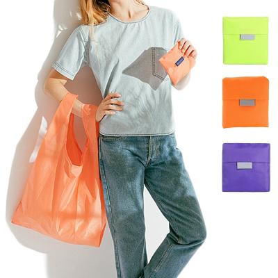 China 100% Eco Friendly Foldable Reusable Grocery Tote Fashion Eco Friendly Shopping Bags, Folding Shopping Tote Bag Fits In Pocket for sale