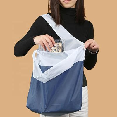 China QG-RP01 100% RPET Recycled Polyester Material Fabric Waterproof Recycled Foldable Shopping Bag for sale