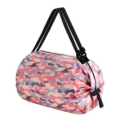 China Wholesale waterproof foldable nylon polyester shoulder travel promotion shopping bag 210D Oxford reusable waterproof bag for sale