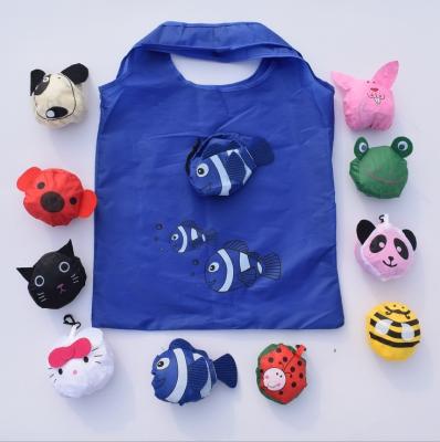 China Eco - Friendly Reusable Cartoon Fish Folding Shopping Bag Nylon Eco Bag for sale