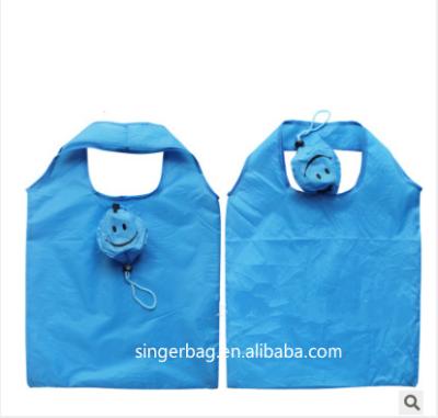 China 100% Eco-Friendly Wholesale Waterproof Designed Foldable Shopping Bag The Smile Face Tote Bag for sale