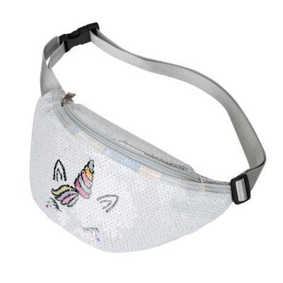 China Customizable Custom Fashion Zippered Men Pallette Unicorn Sequins Fanny Pack Heopono Nice Design Low MOQ Waist Bag Adults Women for sale