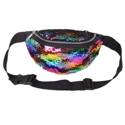 China Hip Hop Heopono BSCi Certificated New Design Custom Beautiful Low MOQ Paillette Fashion Sequin Waist Bag Spangly Bag for sale