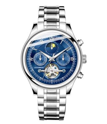 China Luxury Automatic Date 2021 Man Stars Moon Water Proof Stainless Steel Three Dials Automatic Chronograph 1:1 Mechanical Watch for sale