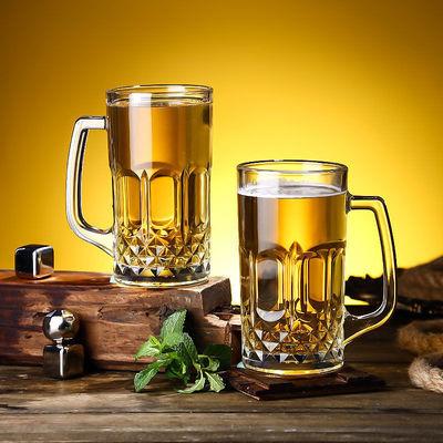 China Wholesale GLASS personalized 700ml heat resistant tall beer mug glass with handle for bar restaurant home party for sale