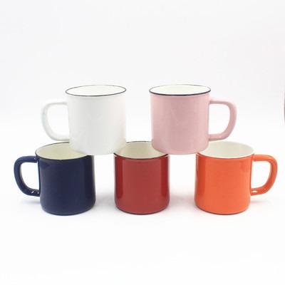 China Viable Wholesale 6oz 8oz 12oz 20oz 22oz Retro Enamel Metal Mug Colorful Logo Printing for sale