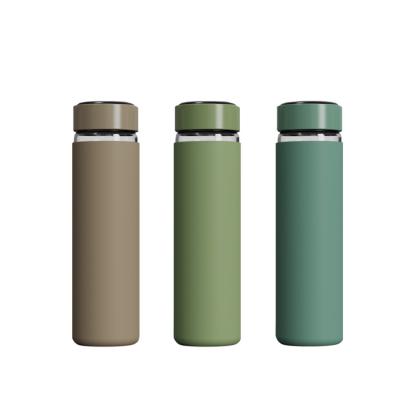 China PORTABLE Heat Resistant 20oz Water Bottle with Silicone Sleeve and Temperature Display Lid for sale