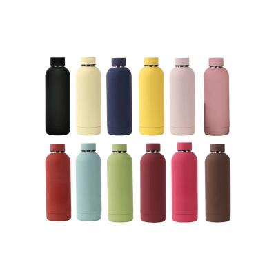 China 500ml 750ml Small Mouth Stainless Steel Vacuum Flask Viable Double Walled Updraft Insulated Water Bottles With Leak Proof Bamboo Lid for sale