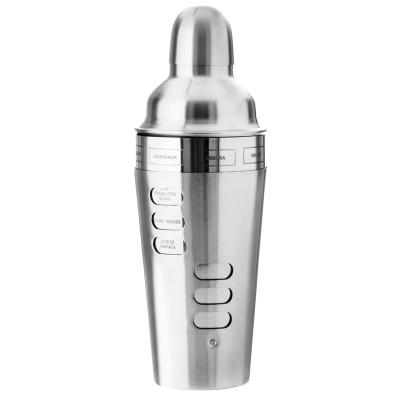 China Wholesale 24 Ounce Viable Custom Cocktail Shaker Martini Shaker Drink Mixer Stainless Steel Cocktail Shaker With Recipe for sale