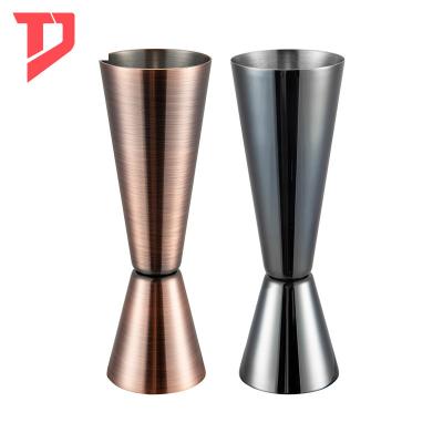 China Stainless Steel 30/60ml Double Jigger Viable Cocktail Measuring Spirit Measuring Cup For Bar for sale