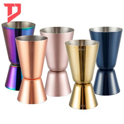 China 20/40ml Sustainable Small Stainless Steel Japan Style Double Sides Colorful Barware Cocktail Gauge for sale