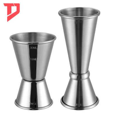 China Stainless Steel Viable Cocktail Bar Cup Double Ounce Japanese Style 15/30ml Metal Jigger for sale