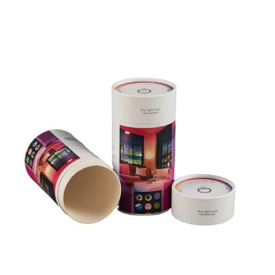 China Recycled Materials Custom Printed 100% Recycled Round Cylinder Cosmetic Paper Tube Packaging Box Printed Tubes Paper Cardboard Tube for sale