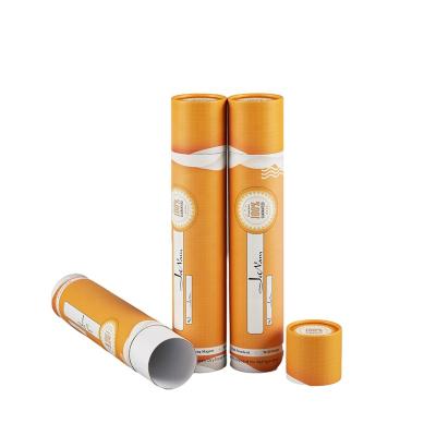 China Recycled Materials Kraft Paper Round Paper Tube HOT Stamping Packaging With Gold Foil Customized Exclusive Logo T-Shirt for sale