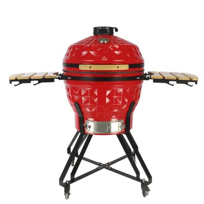 China Easily Assembled Ceramic Grill Diamond 24 Inch Heavy Duty Ceramic Charcoal Kamado Grills For BBQ Party for sale