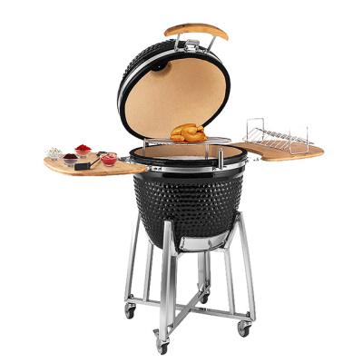 China Aliker Easily Assembled GRILL 21inch Ceramic Kamado Ceramic Smoker Grill BBQ Charcoal Stove for sale