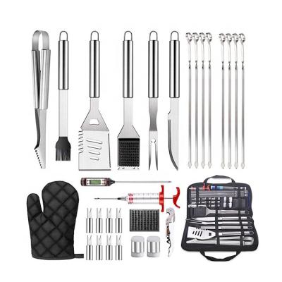 China Aliker 30PCS BBQ Grill Tool Kit Easily Cleaned Outdoor Portable Stainless Accessories With Oxford Cloth Case BBQ Sticks for sale