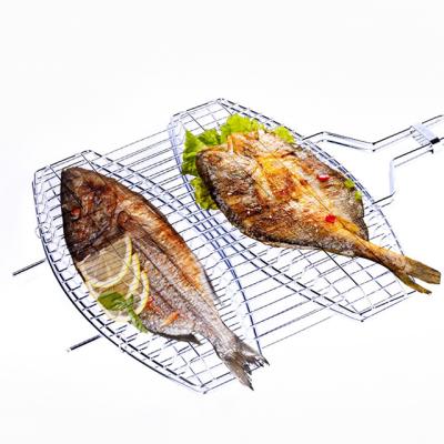 China ALIKER Easily Cleaned Outdoor Non-Stick Stainless Steel Barbecue Basket Grilling BBQ Grills Net Fish Shaped for sale