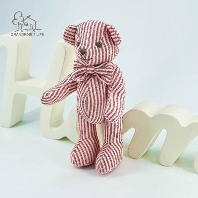 China Grandfine Deluxe Pink Striped Plush Stuffed Jointed Bear Cloth Toy Bear Plush Toy Bear Doll for sale