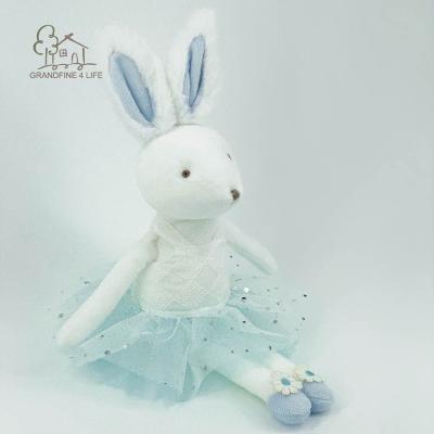 China Deluxe Plush Grandfine Blue Ballerina Stuffed Dolls With Long Legs Girl's Soft Toy Rabbit Bunny Plush Animal Toys for sale