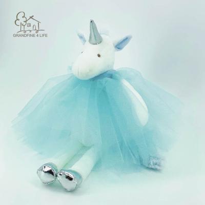 China Deluxe Blue Cartoon Toy Stuffed Animals Plush Grandfine Ballerina Unicorn Baby Dolls Stuffed Plush Doll for sale