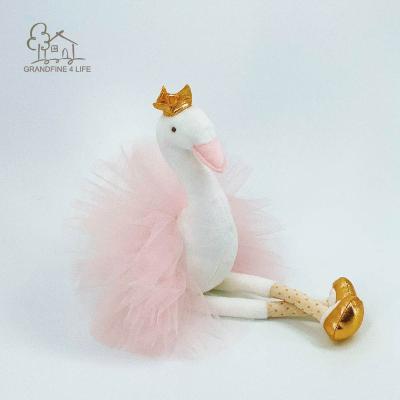 China Grandfine 40Cm Ballerina Luxury Pink Swan Cotton Doll Stuffed Plush Soft Toy Toys For Gifts for sale