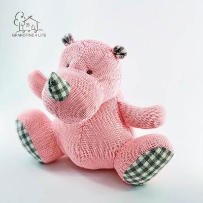 China Deluxe Plush Grandfine Pink Rehino Stuffed Toys Custom Small Plush Toy Baby Soothing Toys for sale