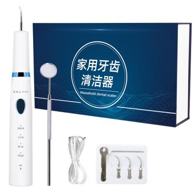 China Remove Stains 3 Operation Heads LED Light 4 Modes Ultrasonic Tooth Cleaner for sale