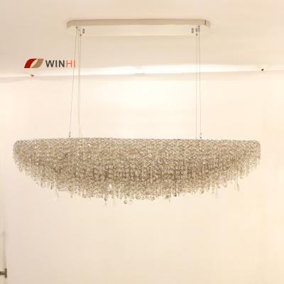 China Luxury Hotel Lobby Decoration Modern Cafe Pendant Large Crystal Chandelier For Restaurants for sale