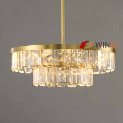 China Luxury modern antique brass copper minneral crystal chandelier lighting for sale