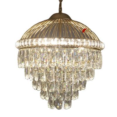 China Modern luxury turkish e14 cage luxury hotel using clear parts in gold simple cheap crystal chandelier led for sale