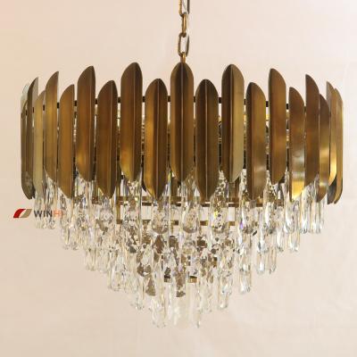 China European Luxury Modern Metal Pendants Crystal Beads Chandelier Crystals For Dining Room for sale