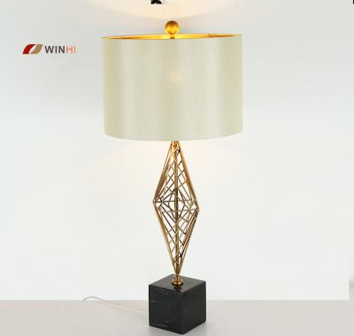 China wholesale modern made in china home hotel hotel decorative luxury design antique brass marble coffee table lamp for sale